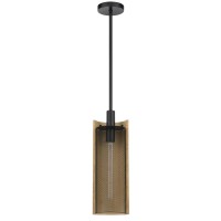 Wigan Robber Wood Drop Pendant With Mesh Shade