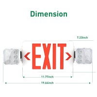 Ostek 4 Pack Red Led Exit Sign Emergency Light, Two Led Adjustable Head Emergency Exit Lights With 90 Minutes Battery Backup, Dual Led Lamp Abs Fire Resistance Ul-Listed (4)