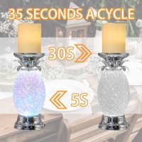 Yakii 95 Pineapple Led Color Changing Shine Candle Holder Swirling Water Waves Lamp Kid Safe Batteryusb Cable Operated Table