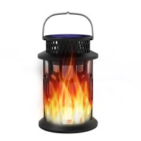 Topmante Solar Lanterns Outdoor Waterproof Flickering Flame Solar Lantern Led Hanging Lanterns Decorative Outdoor Solar Lights For Garden,Patio,Pathway,Yard 1 Pack