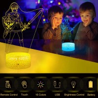 Christmas Night Light For Kids 3D Illusion Lamp Legend Toys16 Colors Changing With Remote Kids Room Bedroom Decor Lights As Birt