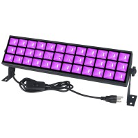 Shgpoda 100W Led Black Light Bar, Light Up 40X40Ft Area, 105 Leds Blacklight With 5Ft Power Cord, Us Plug And Switch, Black Lights For Glow Party, Body Paint, Birthday, Wedding, Halloween, Christmas