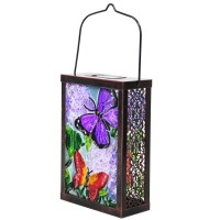 Subolo Hanging Solar Lantern, Outdoor Decorative, Led Solar Butterfly Lights, Tabletop Lamp For Outdoor Patio Garden