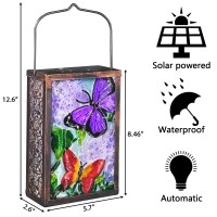 Subolo Hanging Solar Lantern, Outdoor Decorative, Led Solar Butterfly Lights, Tabletop Lamp For Outdoor Patio Garden