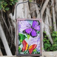 Subolo Hanging Solar Lantern, Outdoor Decorative, Led Solar Butterfly Lights, Tabletop Lamp For Outdoor Patio Garden