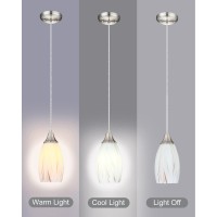 Mini Milk Glass Pendant Lights Handcrafted Art Glass Pendant Hanging Light Fixtures With Brushed Nickel Finish Adjustable Cord G