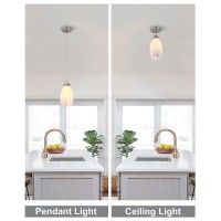 Mini Milk Glass Pendant Lights Handcrafted Art Glass Pendant Hanging Light Fixtures With Brushed Nickel Finish Adjustable Cord G