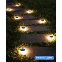 Detarzinled Solar Deck Lights Outdoor Waterproof 4 Pack Solar Step Lights For Outside Warm White Solar Stair Lights Solar Dock L