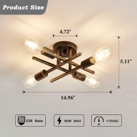 Zglaojt4 Light Ceiling Light Fixture,Modern Semi Flush Mount Ceiling Light,Bronze Ceiling Lighting For Kitchen Farmhouse Bedroom Dining Room Study Living Room.