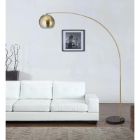 Majorq Modern Standing Adjustable Floor Lamp With Metal Dome Shade Marble Base For Living Room Corner Light Arc Lamps For B