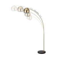 Majorq Modern Standing Adjustable Floor Lamp With Metal Dome Shade Marble Base For Living Room Corner Light Arc Lamps For B