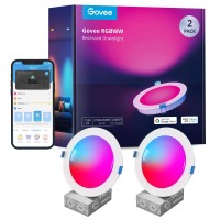 Govee Smart Recessed Lighting 6 Inch Wifi Bluetooth Direct Connect Rgbww Led Downlight 65 Scene Mode Work With Alexa Googl