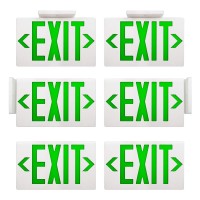 Akt Lighting Green Led Exit Sign Emergency Light With Battery Backup Double Face Hardwired Green Letter Emergency Exit Lighting