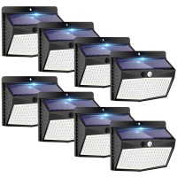 Solar Lights Outdoor, [138 Led/8 Packs] Solar Motion Sensor Security Lights With 3 Lighting Modes Wireless Solar Wall Lights Waterproof Solar Powered Lights Outside For Garden Fence Yard Deck Garage