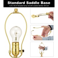 9 Inch Detachable Lamp Shade Harp Holder For Table And Floor Lamps, 2 Set Heavy Duty Lamp Shade Bracket With 3/8 Standard Saddle And Lamp Finial, Polished Brass