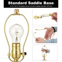 7 Inch Detachable Lamp Shade Harp Holder For Table And Floor Lamps, 2 Set Heavy Duty Lamp Shade Bracket With 3/8 Standard Saddle And Lamp Finial, Polished Brass