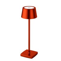 Madckdedrt Table Lamp, Cordless Lamp, Led Desk Lamp, Rechargeable, Dimmable, Aluminum, Suitable For Home, Dining Table And Outdoor Lighting (Red)