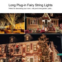 Resnice Led Fairy String Lights 200Ft 600 Leds Outside Indoor Plug In String Lights Waterproof Remote Control For Living Bed Roo