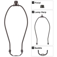 10 Inch Bronze Lamp Harp Holder For Table And Floor Lamps, 2 Set Detachable Heavy Duty Lamp Shade Bracket With 3/8 Standard Saddle And Lamp Finial (Bronze)