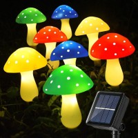 Viewpick Upgraded Solar Mushroom Lights Outdoor Garden Decor Lights 8 Mushroom Ornaments, 8 Modes Waterproof Solar Powered Christmas Lights For Camping Festival Landscape Backyard Pathway Decorations