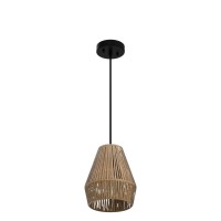 Elyona Woven Pendant Lights 7 Rustic Rattan Hanging Lamp Adjustable Handwoven Basket Shade Boho Pendant Light Fixtures For