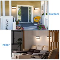 Juyace Modern Exterior Porch Light 3000K 18W 1800Lm Matte Black Outdoor Light Fixture Aluminum Outdoor Light Patio Wall Mount Ip65 Waterproof (2 Pack)