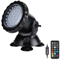 Zhgservu Pond Lights Underwater Fountain Lights With Timer Control Colors Changing Submersible Spotlight