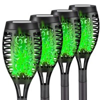 Liveasily 4 Pack Solar Torch Light With Flickering Flame Outdoor Waterproof Solar Halloween Lights Decorations Solar Torches L