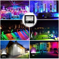 Led Outdoor Flood Light Wired Waterproof Color Changing 1000W Equivalent Outdoor Rgb 100W Smart Daylight White Indoor Uplights With App Remote Control Stage Landscape Lighting Dj Lights For Parties