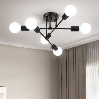 Soilsiu Modern Sputnik Chandelier Ceiling Light Fixtures 6Light Semi Flush Mount Ceiling Light For Bedroom Dining Room Living