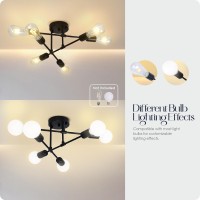 Soilsiu Modern Sputnik Chandelier Ceiling Light Fixtures 6Light Semi Flush Mount Ceiling Light For Bedroom Dining Room Living