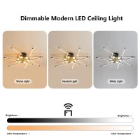 Kaiyuan Modern Led Ceiling Light Fixtures Dimmable Semi Flush Mount Ceiling Light Black And Gold 12 Light Fixtures Ceiling Mount Contemporary Ceiling Lamp For Living Room Bedroom Dinning Room Kitchen