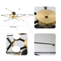 Kaiyuan Modern Led Ceiling Light Fixtures Dimmable Semi Flush Mount Ceiling Light Black And Gold 12 Light Fixtures Ceiling Mount Contemporary Ceiling Lamp For Living Room Bedroom Dinning Room Kitchen