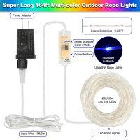 Mlambert 164Ft Multicolor Led Rope Lights With 500 Leds 8 Modes 17 Colors Rgb Remote Fairy String Lights Waterproof Dimmable Fo