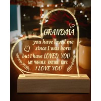 Hiipeenow Grandma Gifts From Grandchildren, Engraved Night Light 15 * 19Cm, Birthday Christmas Mothers Day Gifts For Grandma, Nana, Grammy, Grandmother