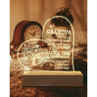 Hiipeenow Grandpa Gifts From Grandchildren, Engraved Night Light 15 * 19Cm Best Grandpa Gifts, Birthday Fathers Day Christmas Gifts For Grandpa Grandfather From Grandkids Granddaughter Grandson