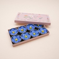 8 Handmade Forget Me Not Scented Tealights Scented With Neroli Essential Oil In A Botanical Gift Box