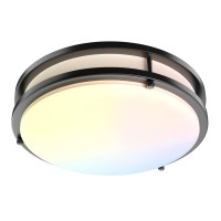 Yogaret 13 Inch Led Ceiling Light Fixture: 40W Flush Mount Ceiling Light 4000 Lumens Dimmable, 3000K/4000K/5000K Modern Ceiling Lamp For Bedroom Kitchen Bathroom Hallway Closet Laundry - Etl Listed