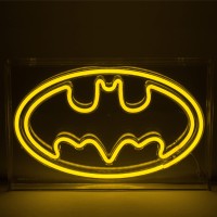 Silver Buffalo Dc Comics Batman Logo Symbol Usb Powered Neon Light Box 12 X 7 Inches