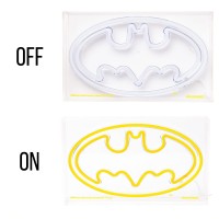 Silver Buffalo Dc Comics Batman Logo Symbol Usb Powered Neon Light Box 12 X 7 Inches