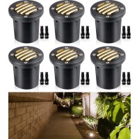 Sunvie 12W Low Voltage Landscape Lights Antiglare Led Well Lightsgrated Top 12V24V Waterproof Outdoor Inground Lights 3000K