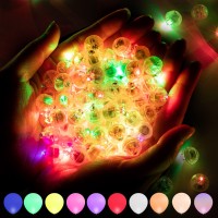 100 Pcs Multicolor Balloon Light With Loop Easter Egg Lights Flash Rainbow Colored Mini Ball Lights Drinks Lights Round Tiny Le