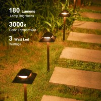 Goodsmann Landscape Lighting 8Pk Low Voltage Outdoor Path Lights 2-Tier Pagoda Landscape Path Lights Pathway Lights Wired 3W Led 180 Lumen 3000K Warm White Driveway Bronze Electric Pathway Lights