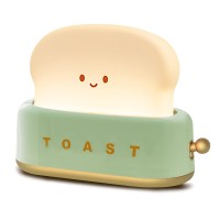 Qanyi Desk Decor Toaster Lamp, Rechargeable Small Lamp With Smile Face Toast Bread Cute Toaster Shape Room Decor Night Light For Bedroom, Bedside, Living Room, Dining, Desk Decorations, Gift