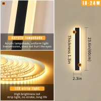 Modern 236Inch Outdoor Wall Light 3000K Black Acrylic Exterior Lighting Fixtures Wall Mount Ip65 Waterproof Modern Porch Ligh