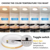 Woknos Modern Dimmable Led Close To Ceiling Light Minimalist Wood Oak Flush Mount Ceiling Light Fixture With Lampshade For Bedro