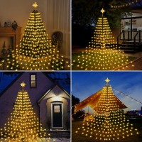 Green Convenience Christmas Decoration Outdoor Star Lights,11Ft Christmas Tree Topper Lights 312Led 8Modes Changing Christmas Lights,For Home Xmas Tree Wedding Yard Holiday Decoration (Warm White)