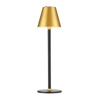 Modern Led Cordlesstable Lamp,4000Mah Rechargeable Battery Desk Lamp,3 Level Brightness Night Light, Metal Shell,Minimalist Design, For Couple Dinner/Coffee Table/Restaurant/Bedroom(Gold&Black)