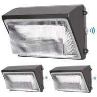 Cinoton 120W Outdoor Led Wall Pack Light With Dusk To Dawn Sensor, 16000Lm[550W Hid/Hps Equiv.] Ip65 Waterproof Security Flood Lights Commercial Lighting Fixture For Yard Factory 5000K Daylight 3 Pack