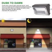 Cinoton 120W Outdoor Led Wall Pack Light With Dusk To Dawn Sensor, 16000Lm[550W Hid/Hps Equiv.] Ip65 Waterproof Security Flood Lights Commercial Lighting Fixture For Yard Factory 5000K Daylight 3 Pack